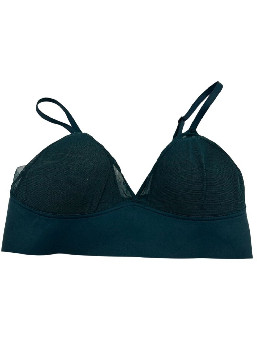 Maidenform Women's Mesh Triangle Bralette Hook & Eye Closure Size S Dark Teal